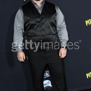 Actor Joe P Harris arrives for the premiere Of Universal Pictures' 'Pitch Perfect 2' held at Nokia Theatre L.A. Live on May 8, 2015 in Los Angeles, California.