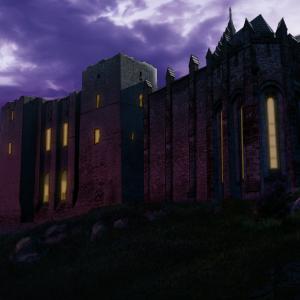 Concept art of Lord Bateman's castle from the film of the same name.