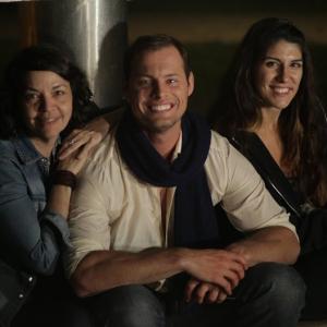 Ben Kacsandi with Producer Les Miller and Wardrobe Stylist Brianna Quick on the set of 