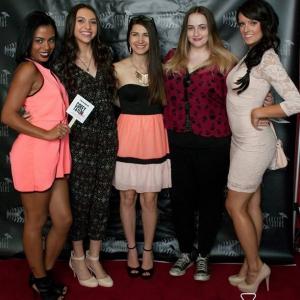 Brittany Enos and some of the cast of Atelophobia on the red carpet for the grand opening of the Atelophobia Room at the Cluntdown Live Escape Games in Las Vegas