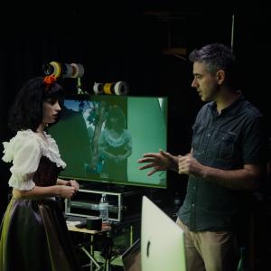 Still of Adam C Sager and Kimbra Johnson during production of Kimbras Wish a music video both directed and produced by Sager