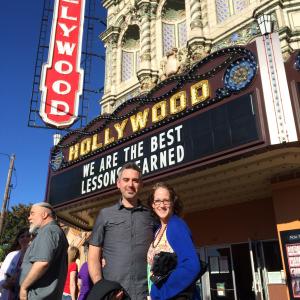 Adam C Sager with wife Julia at the world premiere of LESSONS LEARNED at the Hollywood Theater in Portland Oregon