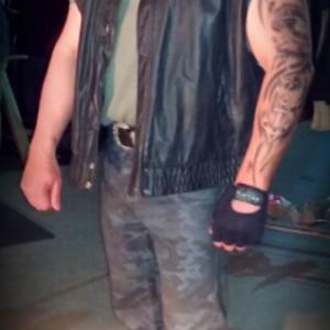 Rick Lee as a Motorcycle Biker all tatted up...