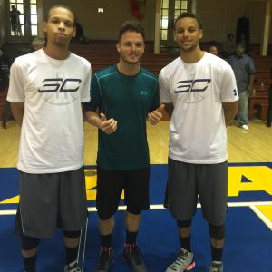 On set with Steph Curry and his body double for JBL Audio. Directed by Joe Pytka