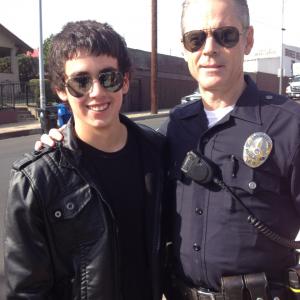 Dominic Quarto C Thomas Howell on the set of Southland