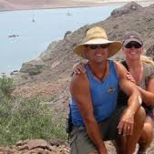 Capt. Bill & wife Laura at an island in the Sea of Cortez 2011