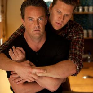 Still of Matthew Perry and Hayes MacArthur in Go On: Back, Back, Back... It's Gone! (2012)
