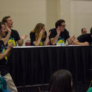 Jake Steward live on a panel at Supercon in Miami, FL; with other cast members from comedy troupe Pineapple-Shaped Lamps.