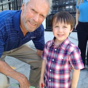 Aidan and the legendary Clint Eastwood after a day of filming for American Sniper