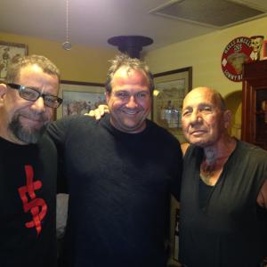 Graeme Warring with Sonny Barger and Jeff Santo of Dead in 5 Heartbeats