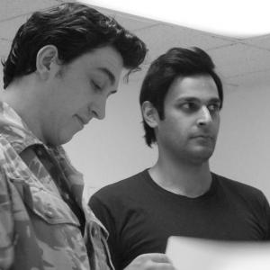 Actors Ryan John Monaghan and Atta Yaqub  rehearsals  A Game Of Soldiers Edinburgh Fringe