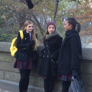 In Central Park on set of 