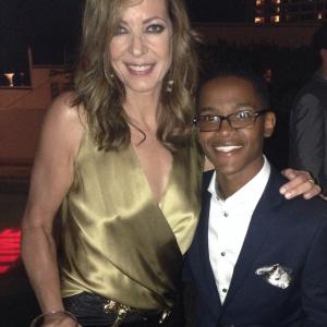 Octavius J Johnson and Allison Janney at the Showtime Emmy Eve 2014