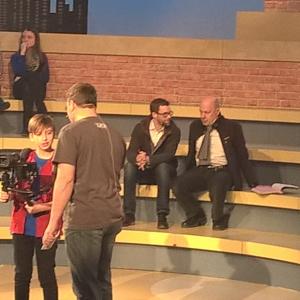 Dennis Watz as camerakind boy cameraman with game show host Elton for tv station ZDFs childrens game show 1 2 oder 3 2016