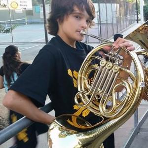 A French horn player