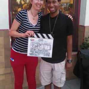 On set for the Netflix feature film Losing in Love. I worked as the first assistant director pictured with the second assistant cameraman Amy S. Johnson.