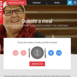 promo material for the Salvos 10,000 meal appeal