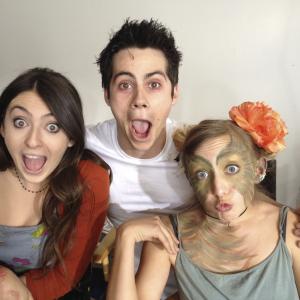 On the set of MTV's Teen Wolf. Clair Bryétt Andrew, Dylan O'Brien, Lily Bleu Andrew