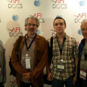 Left to right Doug Blush editor Director Paul Lazarus director Mike Pachulski social media coordinator and Barry Opper producer