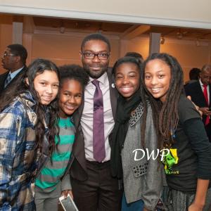 David Oyelowo and three of the four little girls that played in the movie Selma