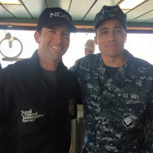 just wrapped NCIS New Orleans with costar Lucas Black a cold day onboard!