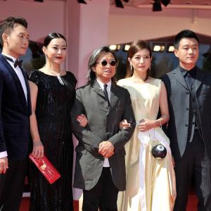 Peter Hosun Chan Wei Zhao Lei Hao and Yi Zhang at event of Qin ai de 2014