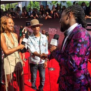 Interviewing Pharrell on BET Awards Red Carpet.