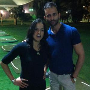 Nathen Mazri with Michelle Rodriquez in Dirab Golf Resort  RiyadhSaudi Arabia