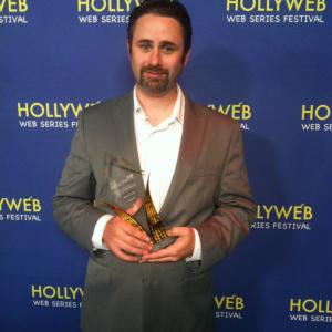 Ed winning Best Actor at Hollyweb Festival in 2013