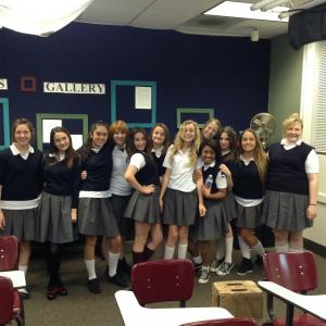 Elise Metcalf with the cast of The Classroom