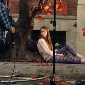 Elise Metcalf on set of The Giving Tree