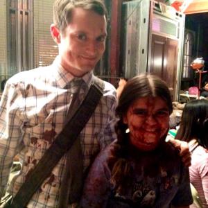 On the set of Cooties with Elijah Wood