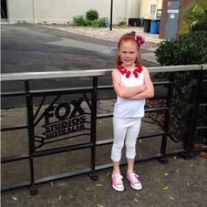 Ellie on site at Fox Studios for filming JAYS JUNGLE