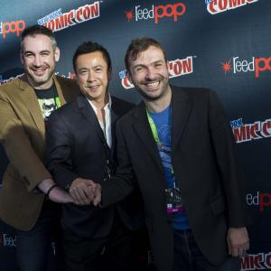 Jake Thornton and Ben Lustig with James Wang of Huayi Brothers