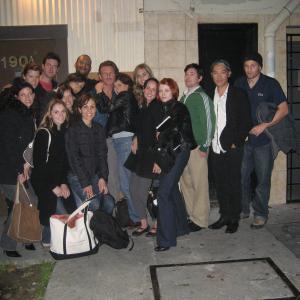 Sean taking a picture with our master class members at Shelley Mitchell Acting Studio