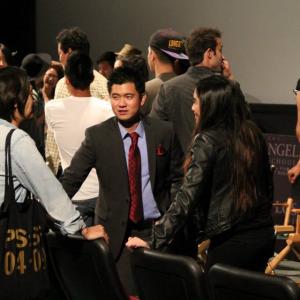 Karen Ann Cabrera, Anthony Liu (Executive Producer) and Sunhoo Lee at the premiere of An Inconvenient Stay in the Los Angeles Film School in Hollywood