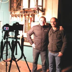At the Westmont Theater in N.J., on the projection booth set of the documentary, 