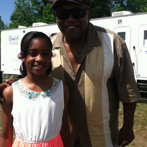 My onscreen Dad Charles S Dutton and I on set of Comeback Dad