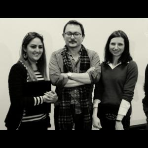 Oksana Belousova with Thomas Barnes and Yara Sayed at the premiere screening of The Simplexity