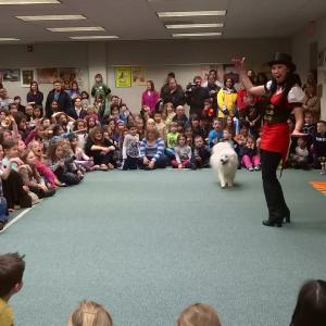 Performing at a book fair for a county library system