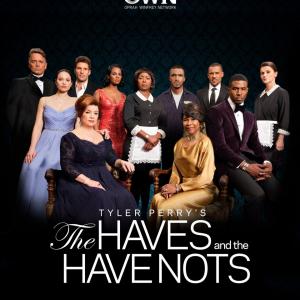 Eva Tamargo, Crystal R. Fox, Peter Parros, John Schneider, Gavin Houston, Angela Robinson, Renee Lawless, Tika Sumpter, Aaron O'Connell, Tyler Lepley and Jaclyn Betham in The Haves and the Have Nots (2013)