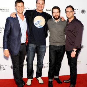 Left to right Producer Paul Bernon Director Christopher Mondoono Cowriter Gil Zabarsky producer Sam Slater and executive producer Sev Ohanian not shown