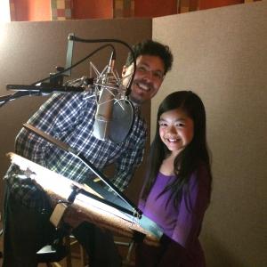 Director Ben Hoppe and Riley Go recording for Disney Palace Pets: Whisker Haven Tales.
