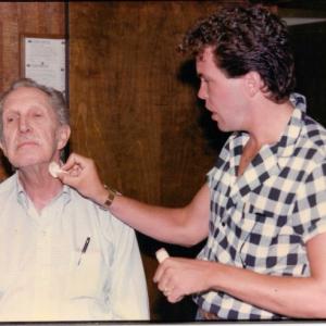 Makeup application to actor Vincent Price