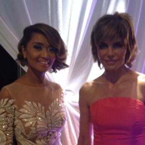 with Lisa Rinna of 'Real Housewives of Beverly Hills' at the Primetime Emmy Awards 2014