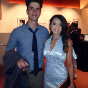 with actor Hamish Linklater at the Woody Allens Magic in the Moonight movie premiere