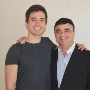 Matt Doyle and Lawrence Leritz working on Ron Palillo's play, The Lost Boy at Manhattan Theatre Club Studios