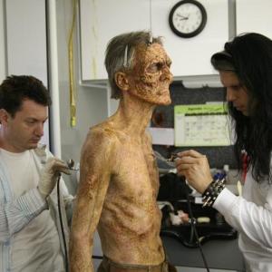 Special make-up artists prepare undead for shooting