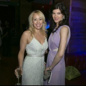 Tony Awards June 7 2015 Liz Celeste and model Kate Gibbs attend The Curious Incident of the Dog in the NightTime party winner of Best Play