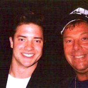 Actor Brendan Fraser  Producer Bob DeBrino at premiere